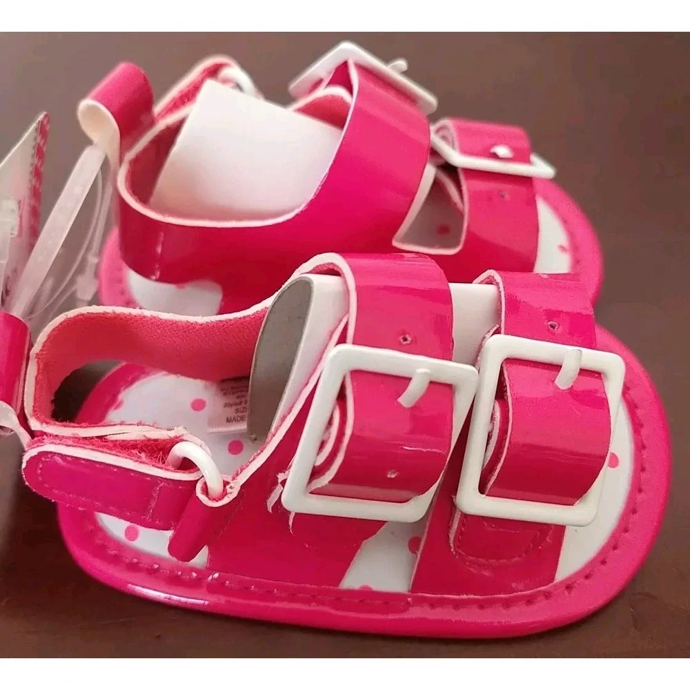 Stepping Stones Baby Girl 2 Strap Pink Sandal Size 1 (0-3 Months)